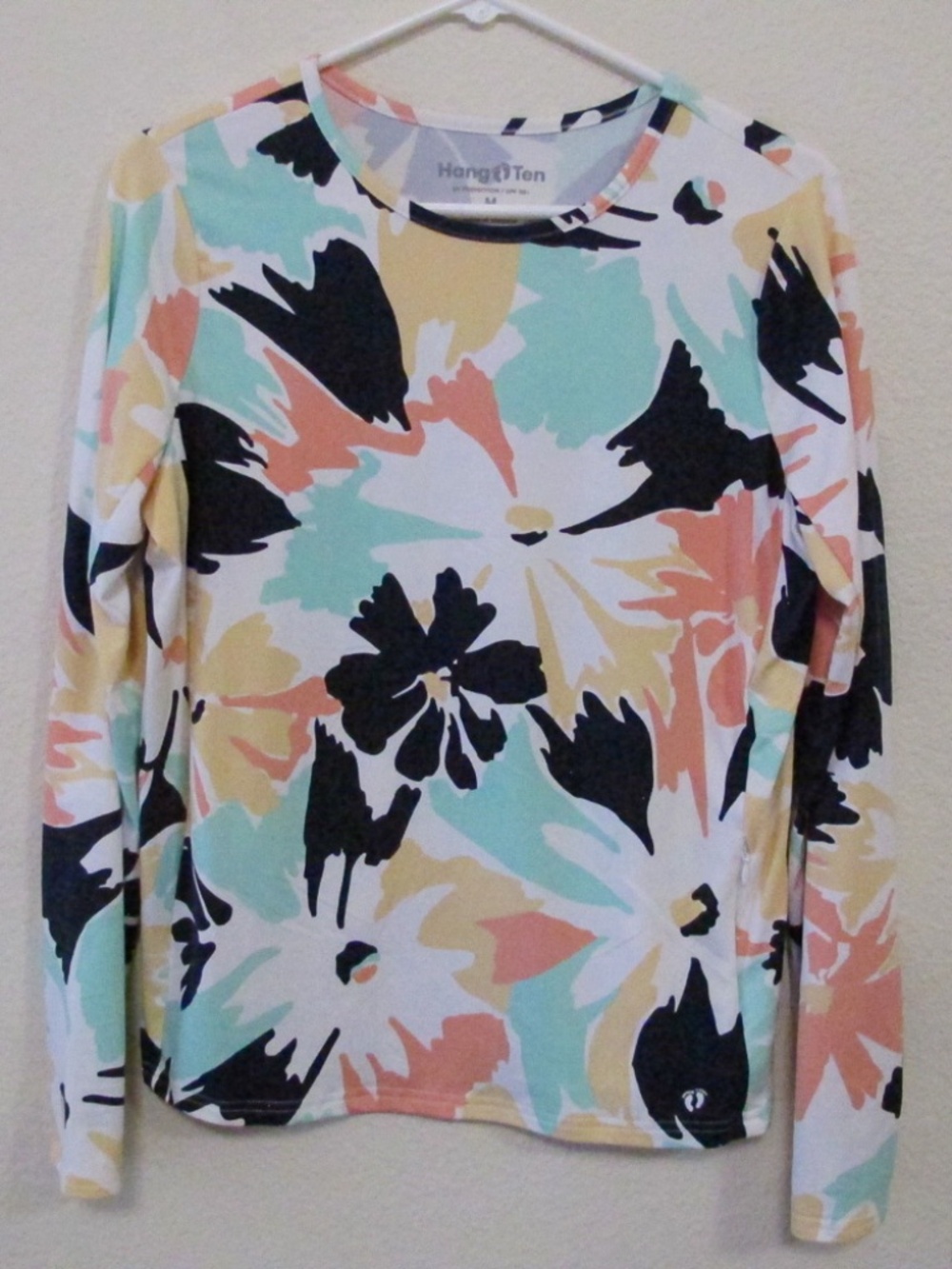 Hang Ten Women Long Sleeve Tee Blouse Top Sun Protection Size M